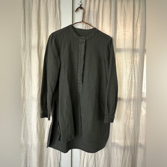 TOAST UK Elena Cotton Linen Tunic Shirt uk size 8/us 4 dark olive green khaki - Picture 8 of 10